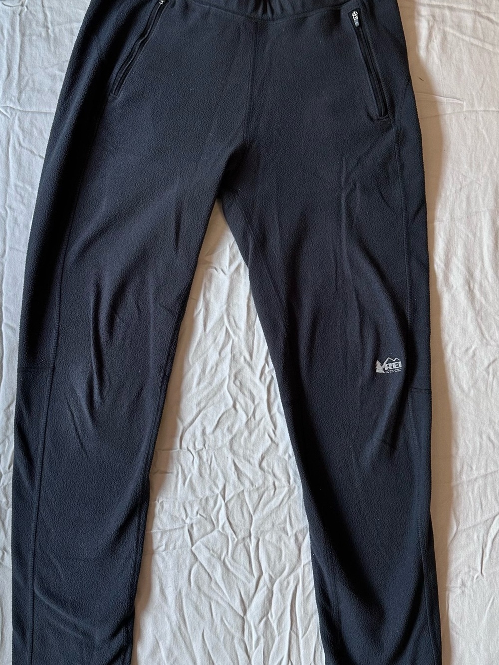 REI Men’s Black Fleece Joggers with Zippered Pockets